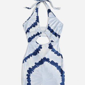 Shein Cut Out Front Tie Halter Mini Dress